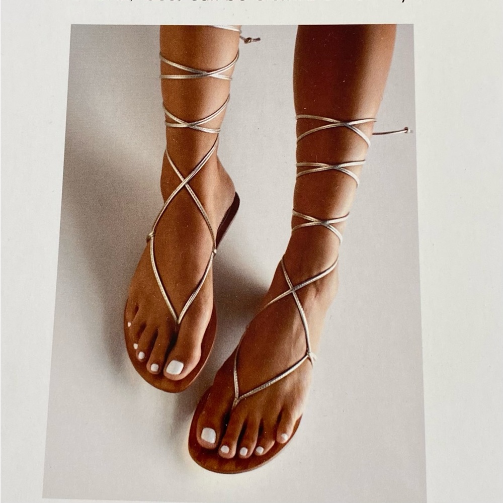 Metallic Lace-Up Gladiator Sandals for Women